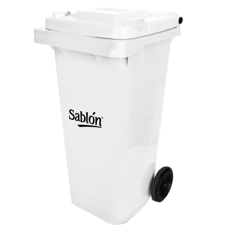Bote de Basura de 120 litros Sablon Blanco con Tapa Botes para la basura