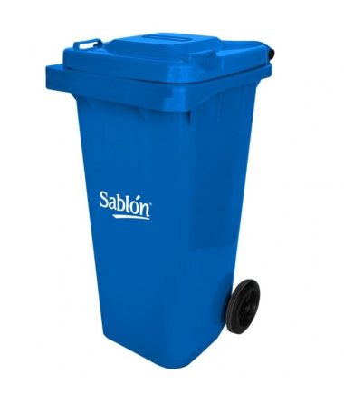 Bote de Basura de 120 litros Sablón Azul con Tapa