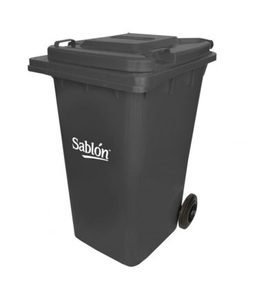 Bote de Basura 240L Sablón con Ruedas Gris