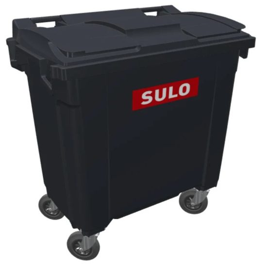 Contenedor de Basura 770 Litros SULO Negro con Tapa