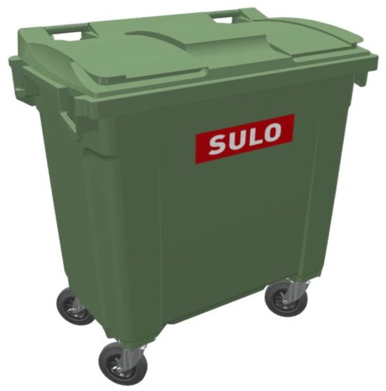 Contenedor de Basura 770 Litros SULO Verde con Tapa