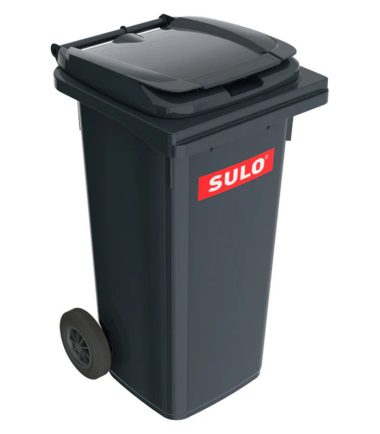 Bote de Basura de 120 Litros SULO Negro con Tapa