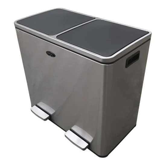 Bote Doble de Acero Inoxidable con Pedal 48 Litros